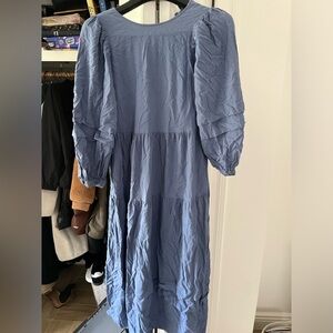 & Other Stories Volumnious tiered Blue Long Sleeve Dress Size 0